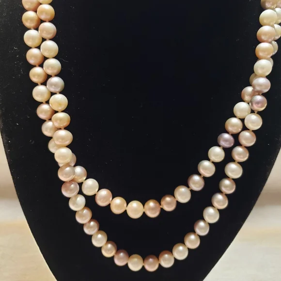 Elegant Vintage Cultured Pearl Necklace with 925 Silver Clasp - Picture 4 of 11